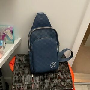 Louis Vuitton Navy Checkered Belt Bag